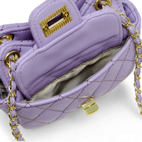 Girls Tiny Quilted Treasure Purse: Purple