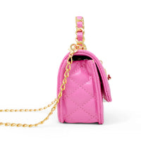 Girl's Classic Link Chain Top Handle Handbag: Red