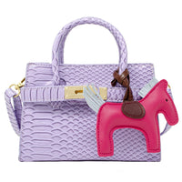 Crocodile Pony Handbag: Gold