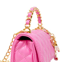 Girl's Classic Link Chain Top Handle Handbag: Red