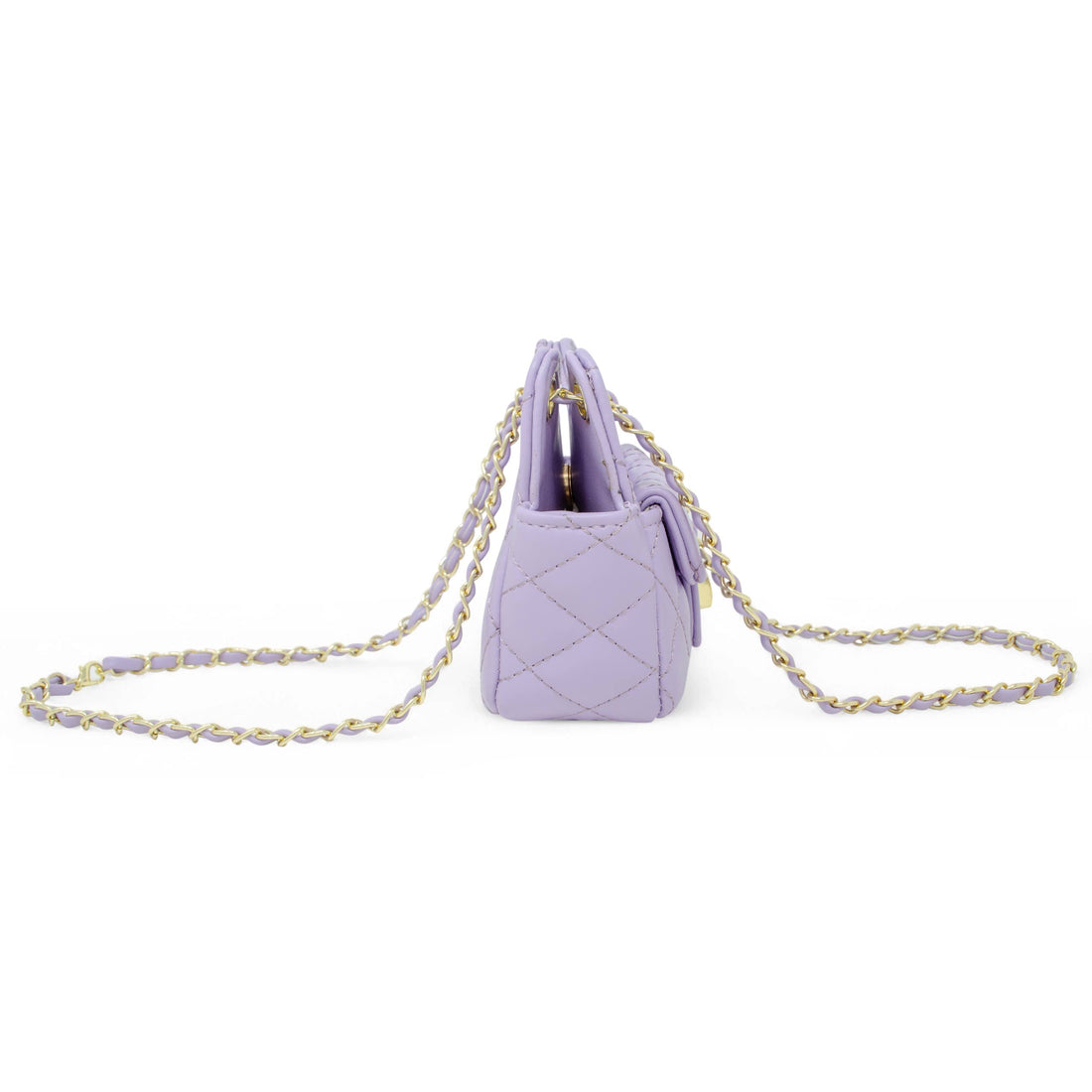 Girls Tiny Quilted Treasure Purse: Purple