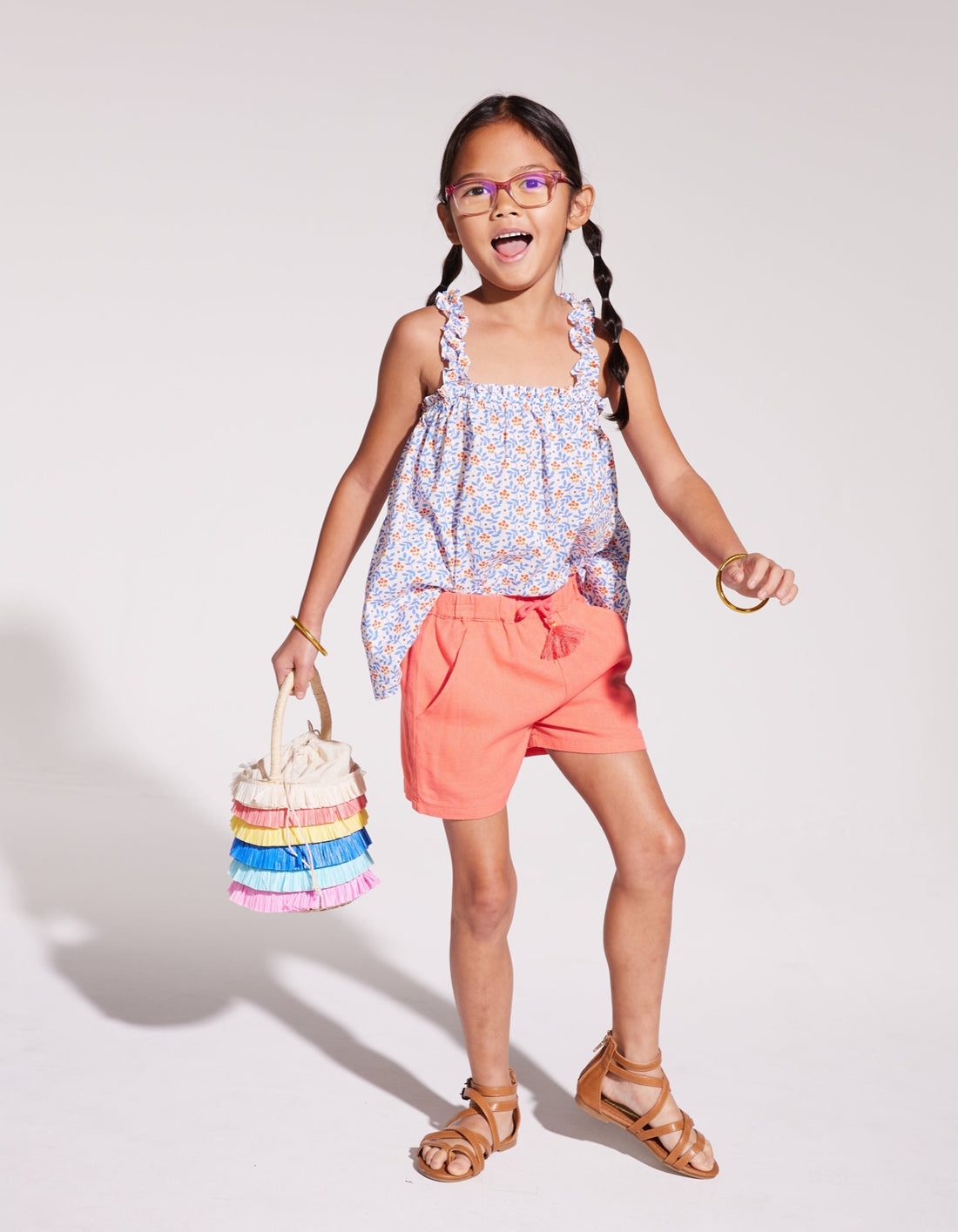 Basic Shorts - Coral Linen