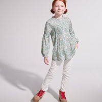 BISBY girl top, girls pleated top, girls floral top, girls tween clothing