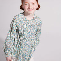 BISBY girl top, girls pleated top, girls floral top, girls tween clothing