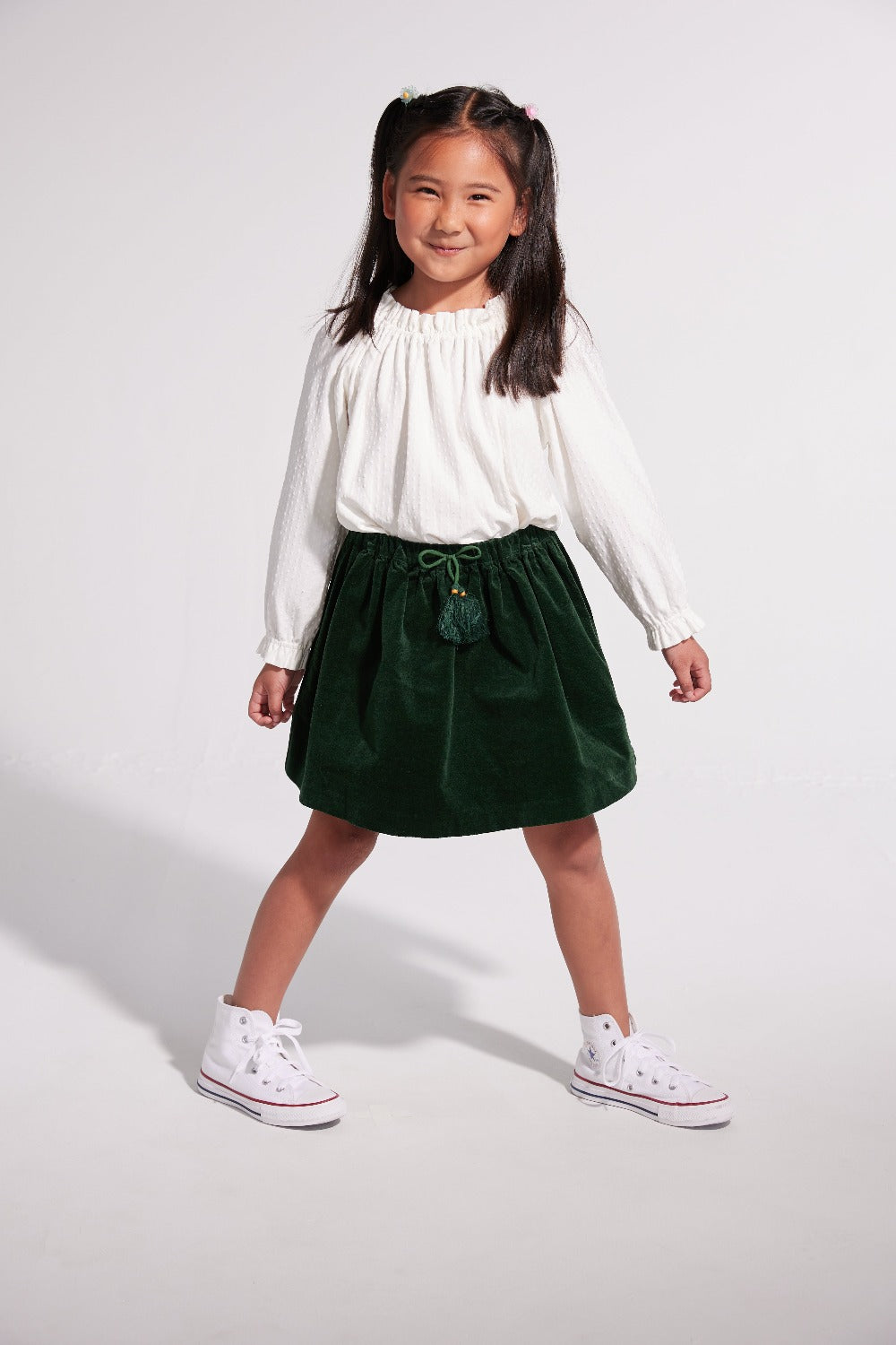 girls essential blouse, girls closet staple, girls tween clothing, girls ruffle neck blouse