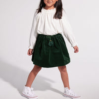 girls essential blouse, girls closet staple, girls tween clothing, girls ruffle neck blouse