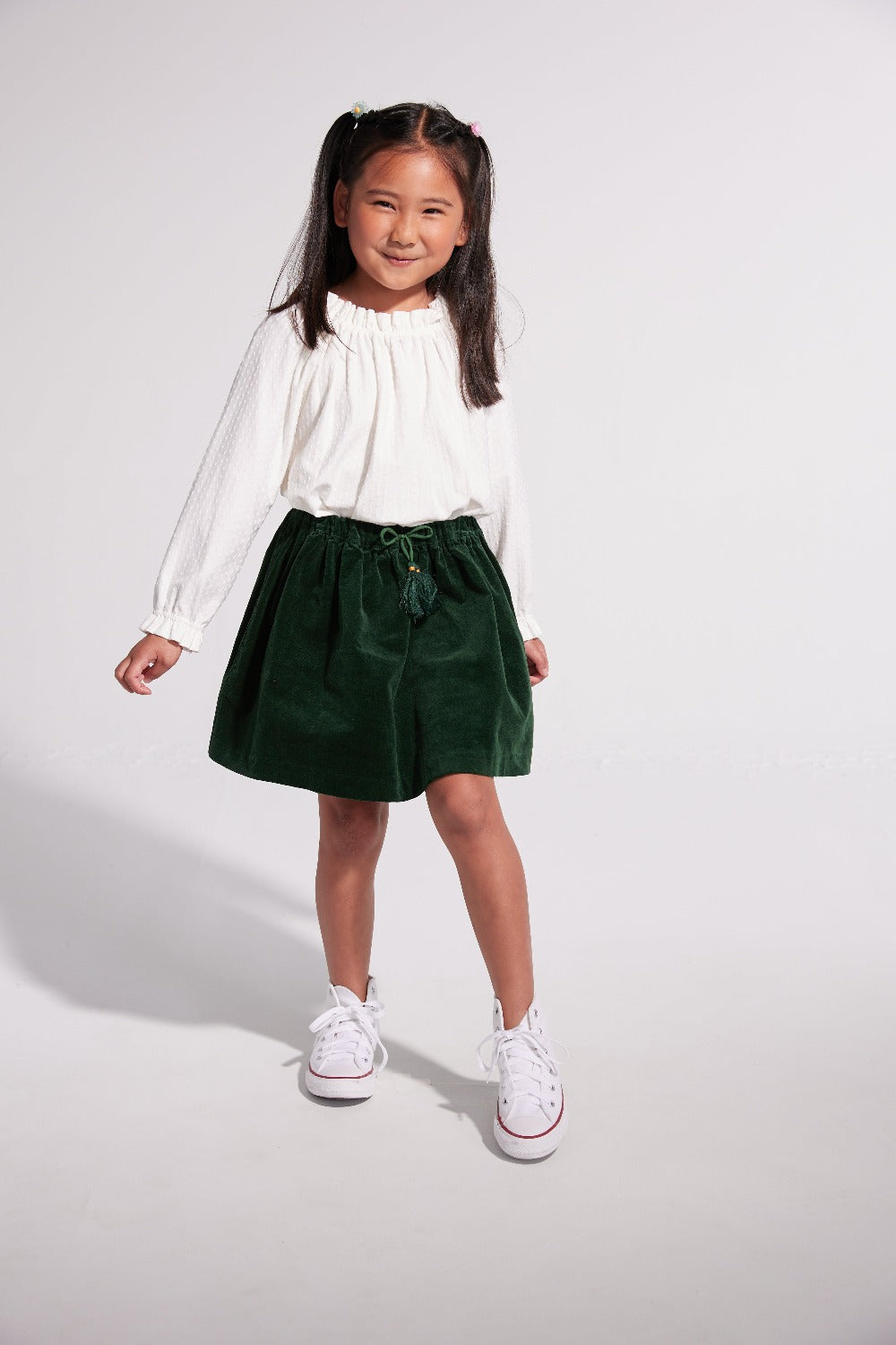 girls essential blouse, girls closet staple, girls tween clothing, girls ruffle neck blouse