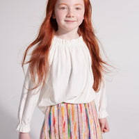 girls essential blouse, girls closet staple, girls tween clothing, girls ruffle neck blouse