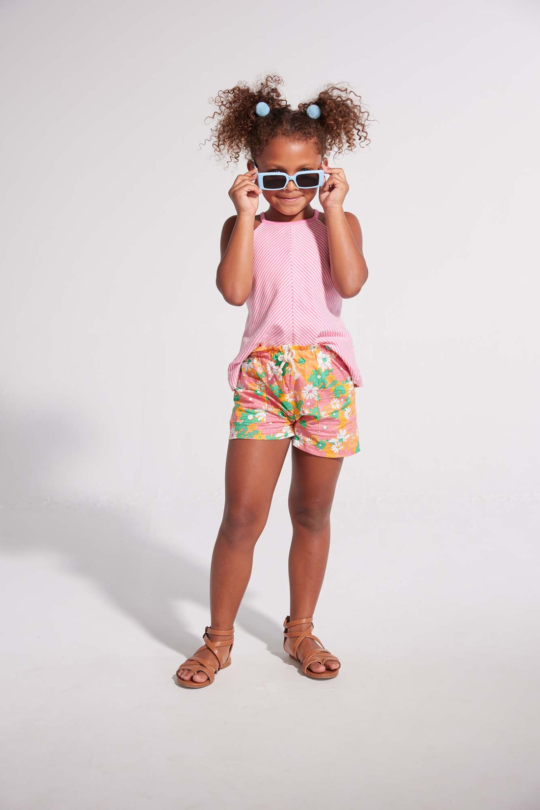 tween girls pink and white striped halter tank