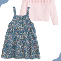 Beatrice Pinafore - Blue Primrose