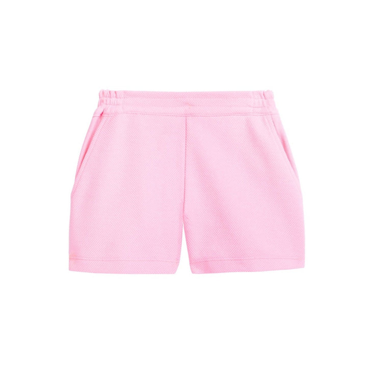 tween girls bright pink shorts with elastic waistband and pockets
