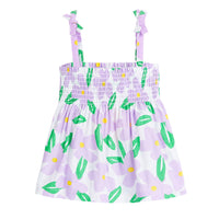 tween girls halter top in large lilac floral pattern