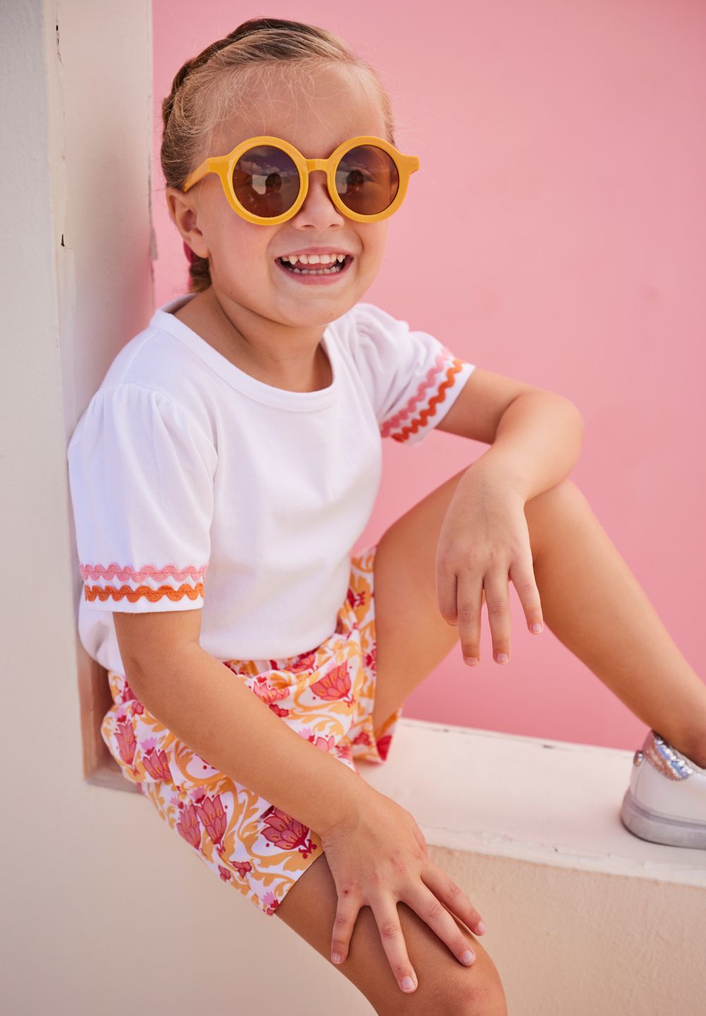 Basic Shorts - Coral Lotus Blossom