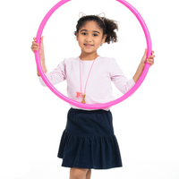 pink and white striped three quarter sleeve t-shirt for girls and tweens