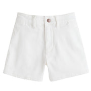 white ivory denim jean shorts for girls and tweens