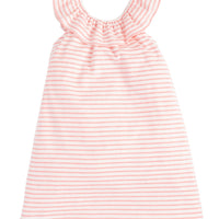 pink striped knit ruffle a-line dress for girls and tweens by BISBY