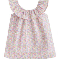 BISBY girls ruffled tank in pink and purple floral pattern