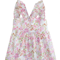 BISBY fun girls soho top in violet floral print with ruffle straps
