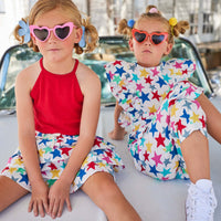 tween girls tiered mini skort in bright star pattern