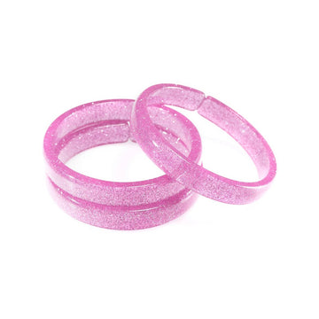 Light Pink Glitter Bangles - Set of 3