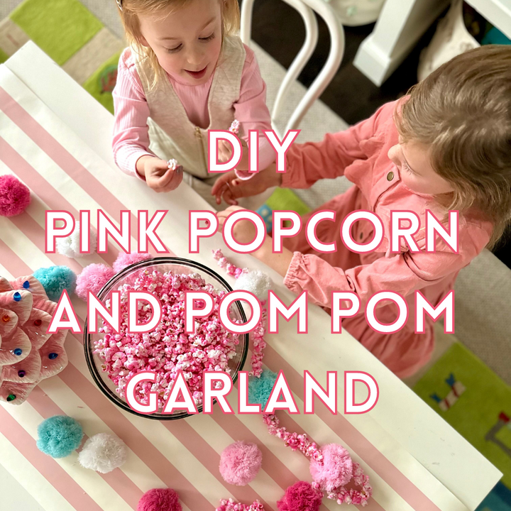 Pink Popcorn and Pom Pom Garland
