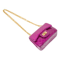 Classic Quilted Sparkle Mini Bag: Silver