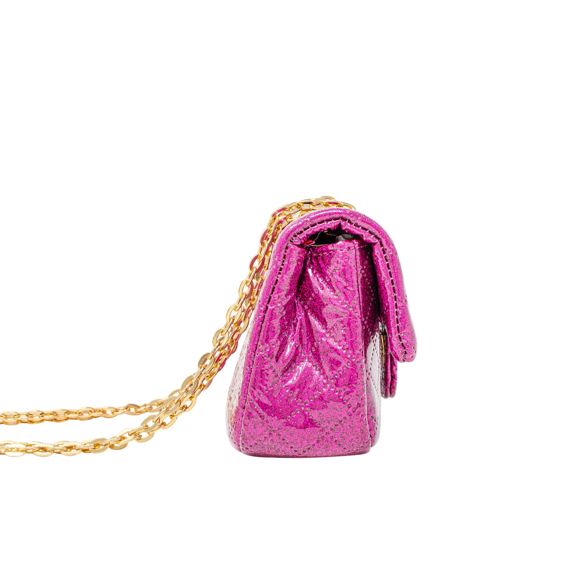 Classic Quilted Sparkle Mini Bag: Silver