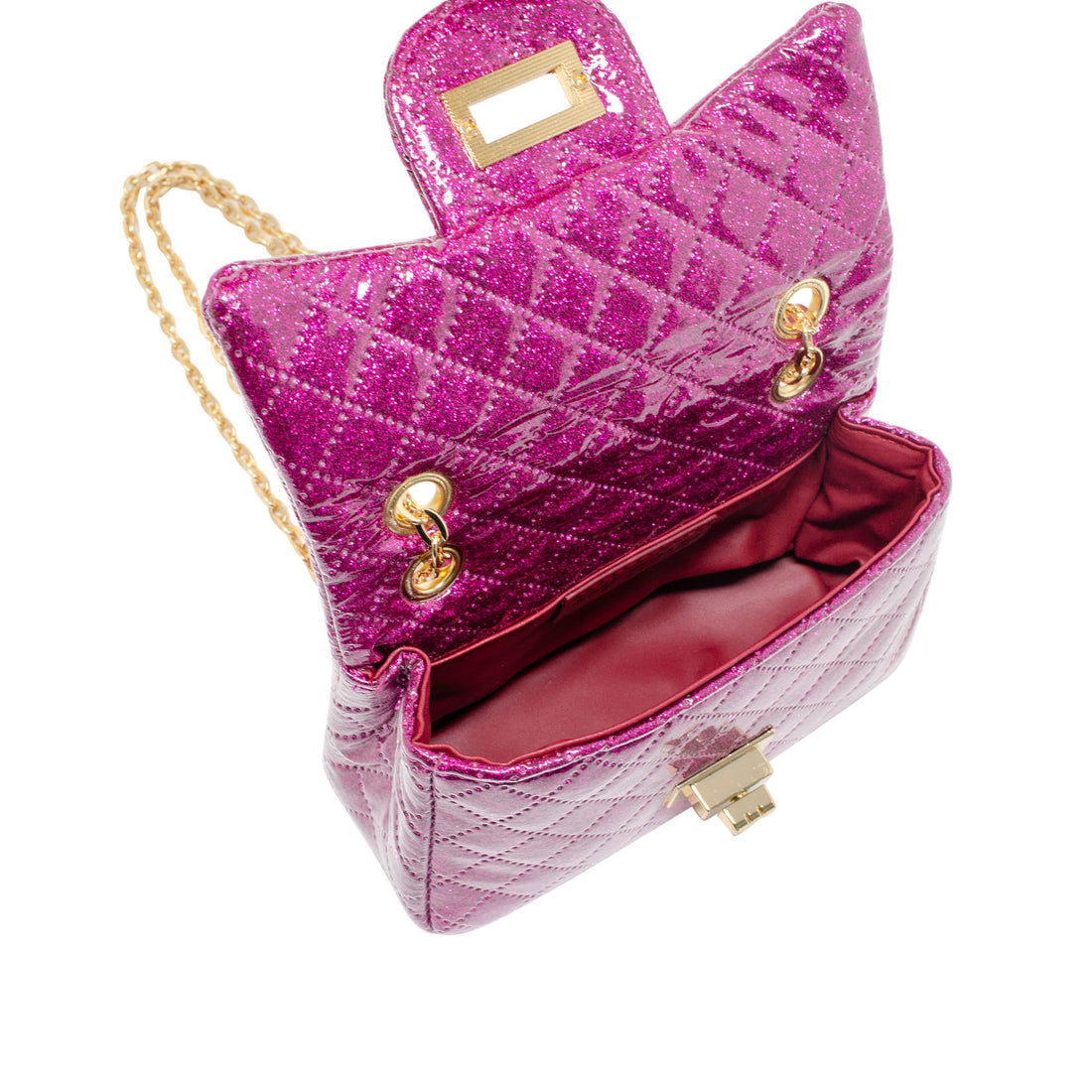 Classic Quilted Sparkle Mini Bag: Silver