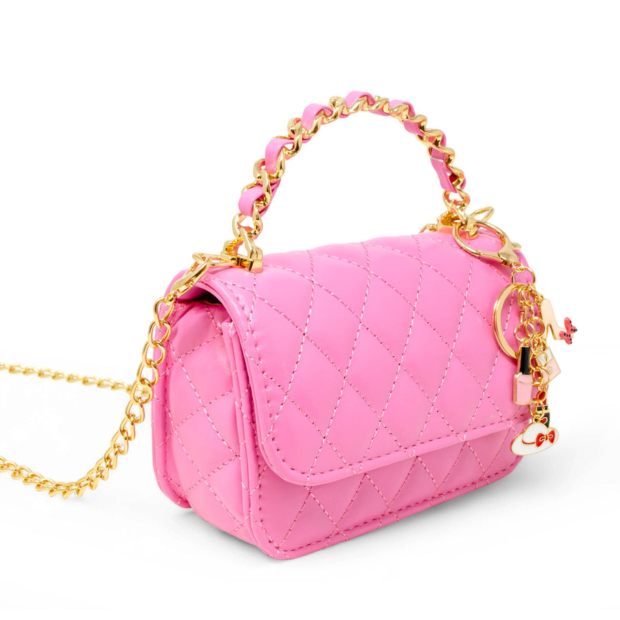 Girl's Classic Link Chain Top Handle Handbag: Hot Pink