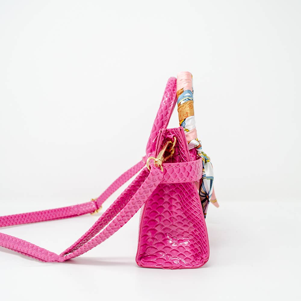 Crocodile Scarf Handbag: Lavender