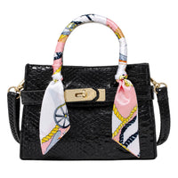 Crocodile Scarf Handbag: Lavender