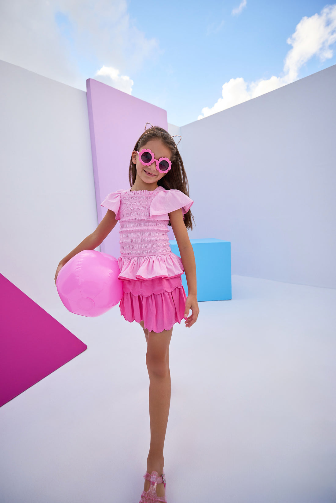 Tiered Skort - Hot Pink