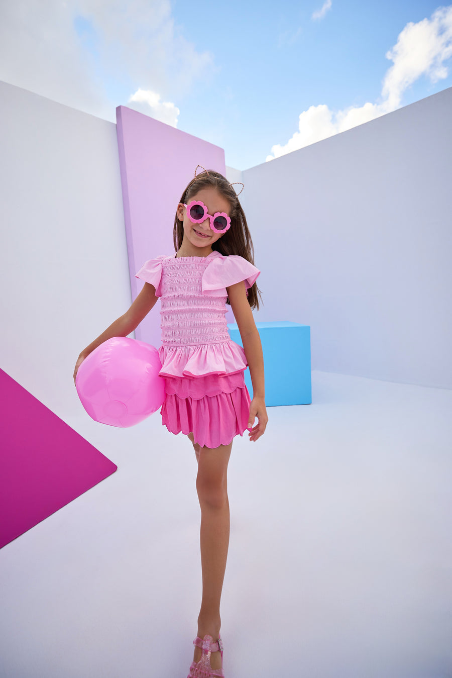 Tiered Skort - Hot Pink