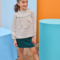 Quilted Mini Skirt - Emerald Cable