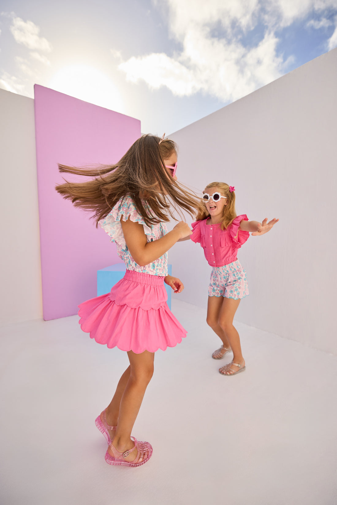 Tiered Skort - Hot Pink