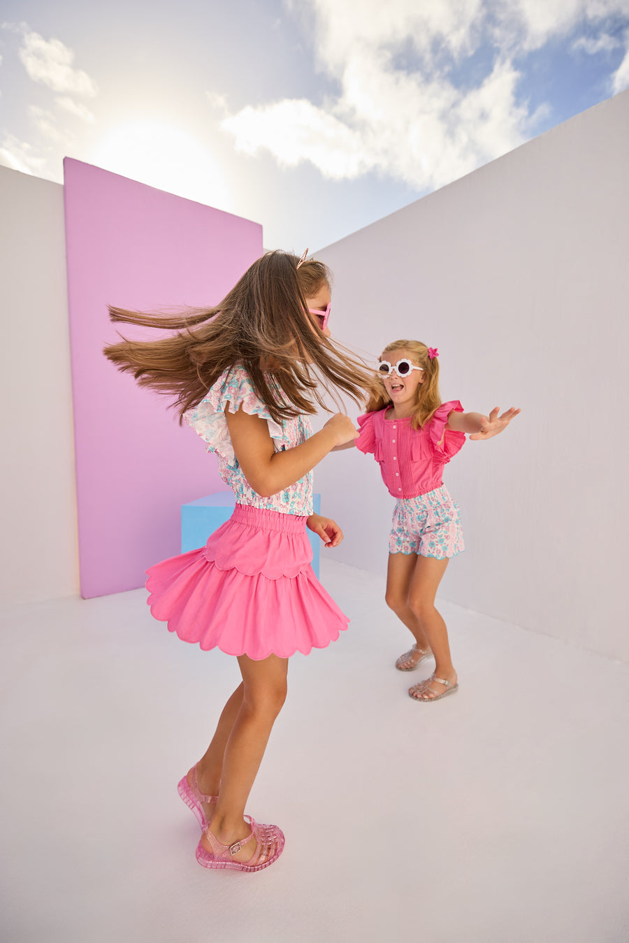 Tiered Skort - Hot Pink