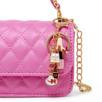 Girl's Classic Link Chain Top Handle Handbag: Hot Pink