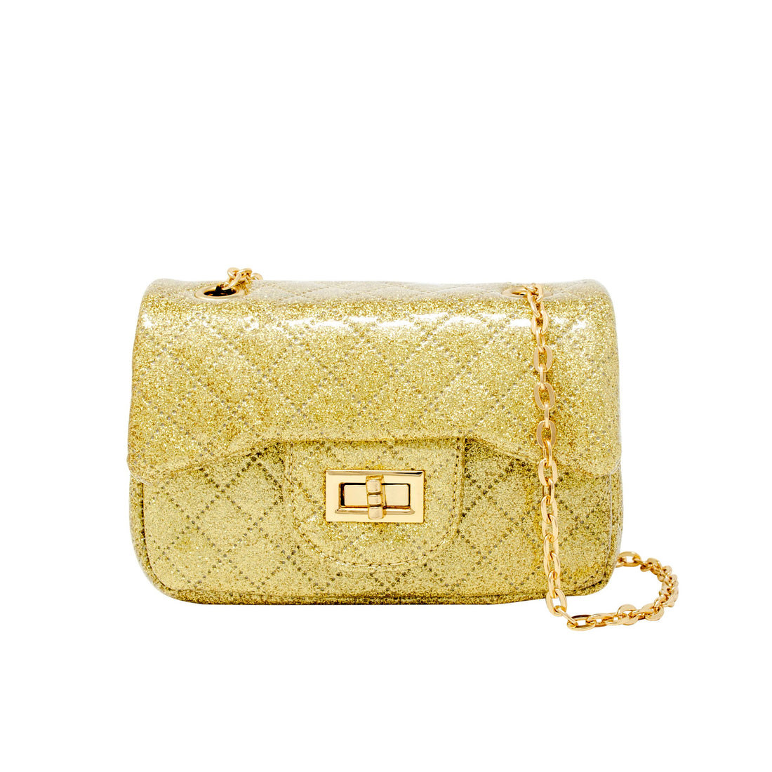 Classic Quilted Sparkle Mini Bag: Silver