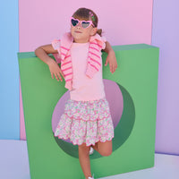 Two Tiered Skort - Pink Bloomsbury Blossoms