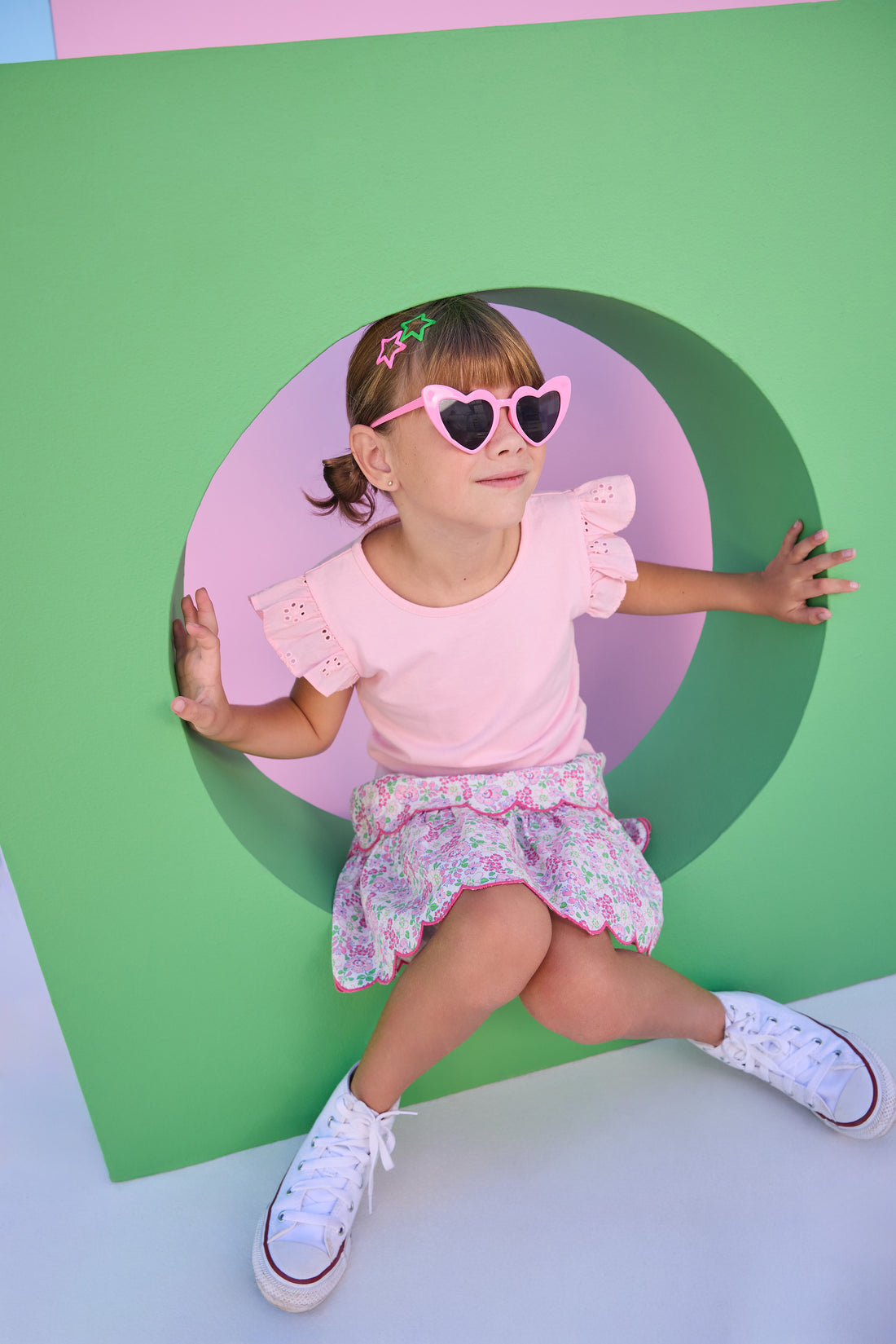 Two Tiered Skort - Pink Bloomsbury Blossoms