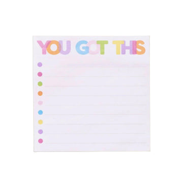 Notepad with 'YOU GOT THIS' text in colorful letters on a white background