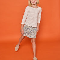 Emily Skirt - French Blue Floral Corduroy