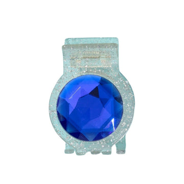 Blue gemstone claw clip with sparkles 