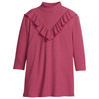 Pink metallic stripe turtleneck dress for girls and tweens by BISBY