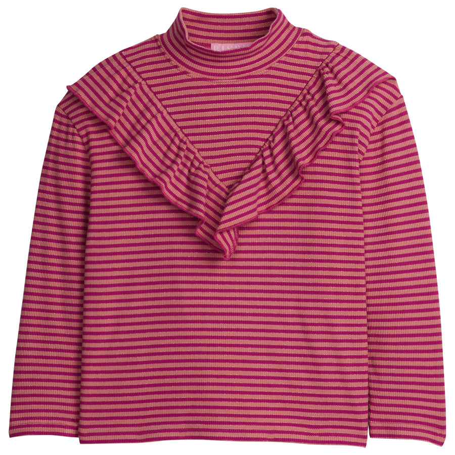 Pink metallic stripe turtleneck shirt for girls and tweens BISBY