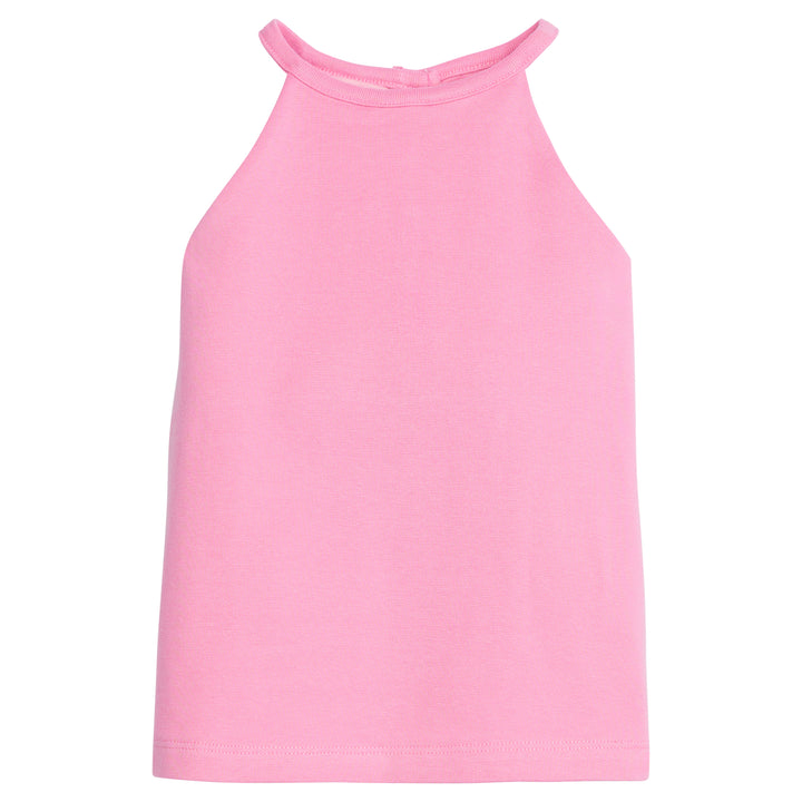 BISBY girl Halter Tank Top in our Hot pInk color. Button closure along the back, creating an elevated tank top look!