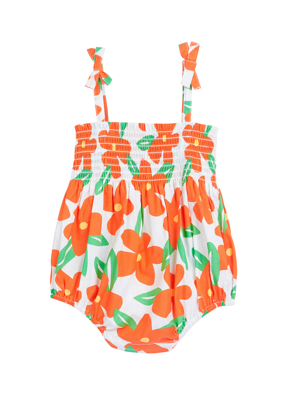 tween girls orange flower print strappy bubble