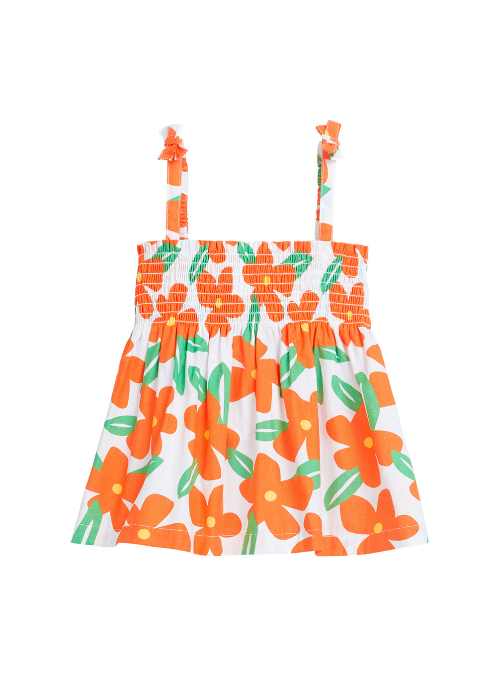 tween girls halter top in large orange floral pattern