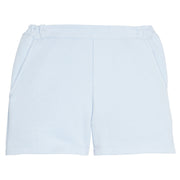 BISBY girl knit pique light blue shorts. Shorts feature an elastic waistband and two functional pockets for your active girl on the go.