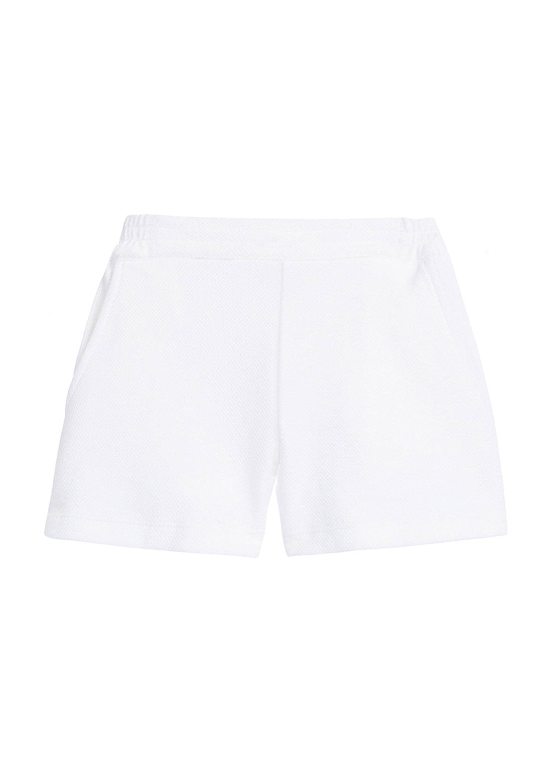 tween girls white shorts with elastic waistband and pockets